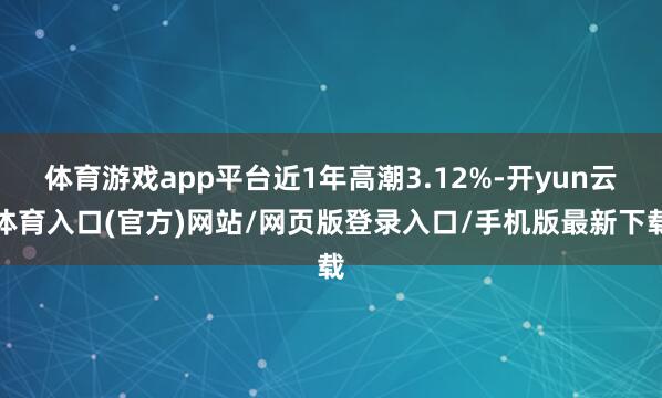 体育游戏app平台近1年高潮3.12%-开yun云体育入口(官方)网站/网页版登录入口/手机版最新下载