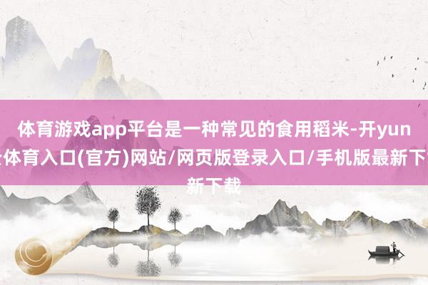 体育游戏app平台是一种常见的食用稻米-开yun云体育入口(官方)网站/网页版登录入口/手机版最新下载
