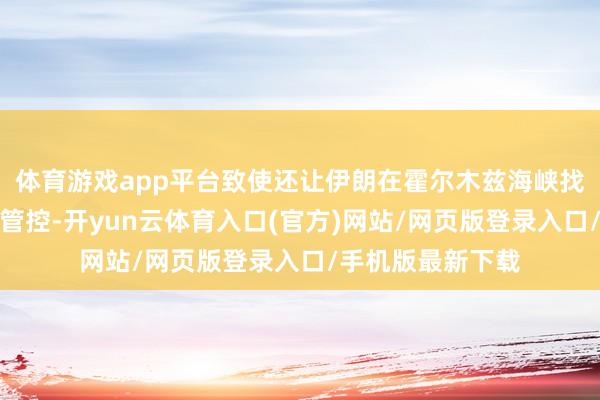 体育游戏app平台致使还让伊朗在霍尔木兹海峡找到借口收紧航运管控-开yun云体育入口(官方)网站/网页版登录入口/手机版最新下载