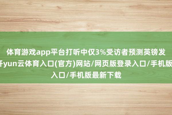 体育游戏app平台　　打听中仅3%受访者预测英镑发达苍劲-开yun云体育入口(官方)网站/网页版登录入口/手机版最新下载
